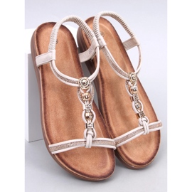 Sandalen verziert mit Isabey-Beige-Zirkonen 1