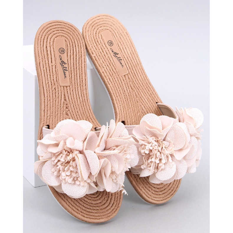Weiche Flip-Flops mit Diaye-Beige-Blumen 1