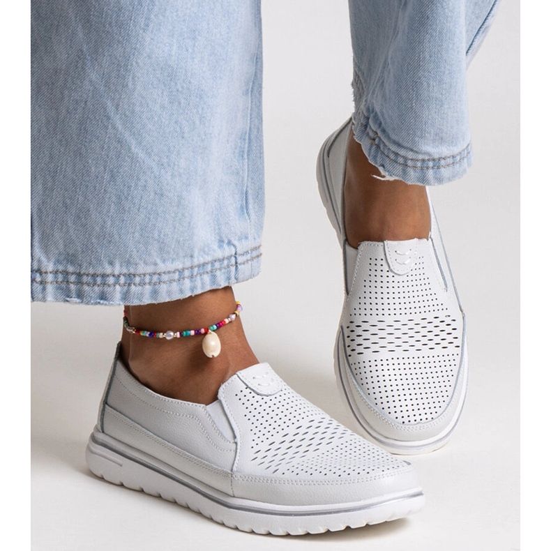 Vinceza weiße Lederschuhe 1