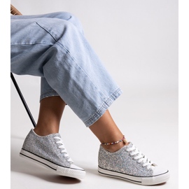 Bez marki Silber glänzende Jadwa-Sneaker 1