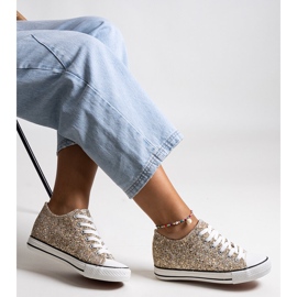 Bez marki Goldglänzende High-Top-Sneaker von Jadwa golden 1