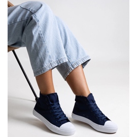 Bez marki Marineblaue High-Top-Sneaker von Ghanem 1
