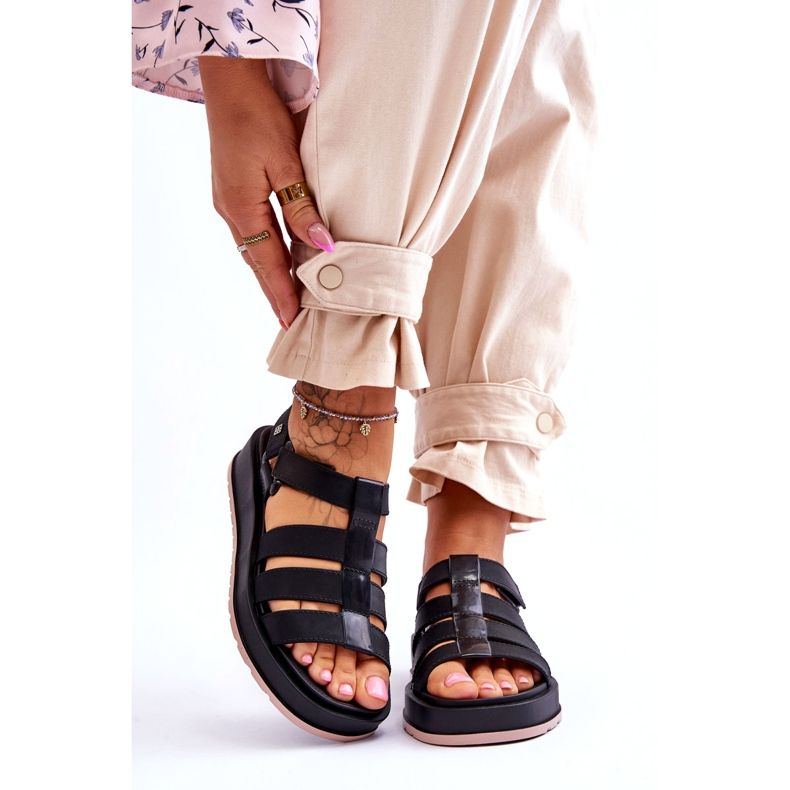 Vegane Klettsandalen für Damen ZAXY JJ285017 schwarz 1