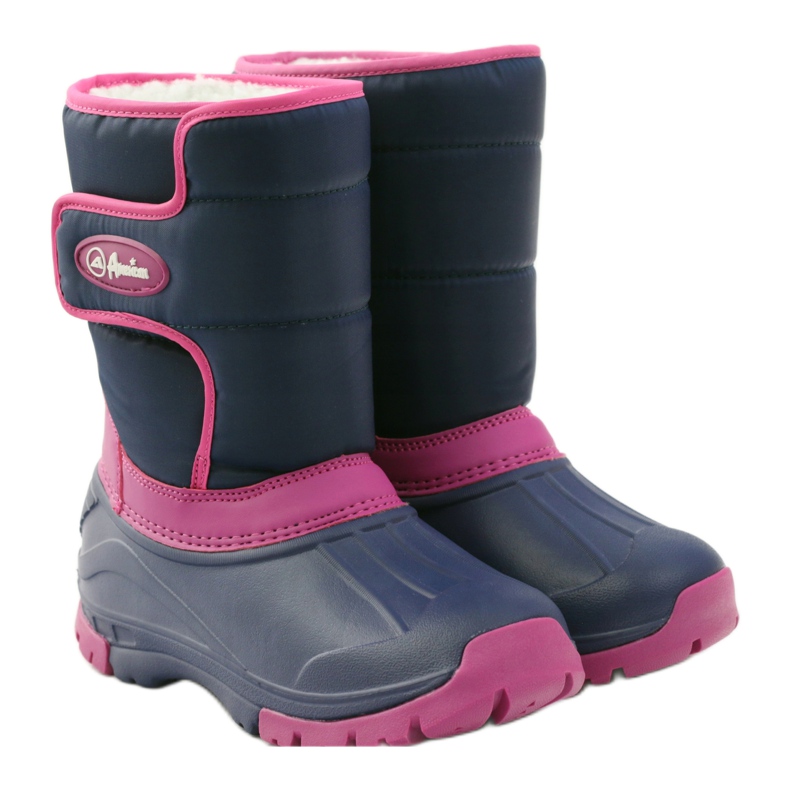 Winterstiefel superleichte American Club Stiefel navy blau rosa 3