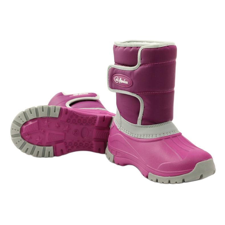 American Club Winterstiefel superleichte amerikanische Stiefel rosa grau 3