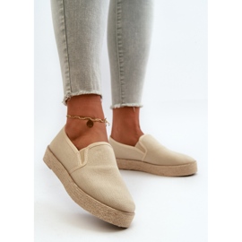 News Damen-Espadrilles auf beigem Plateau Naloenma 2