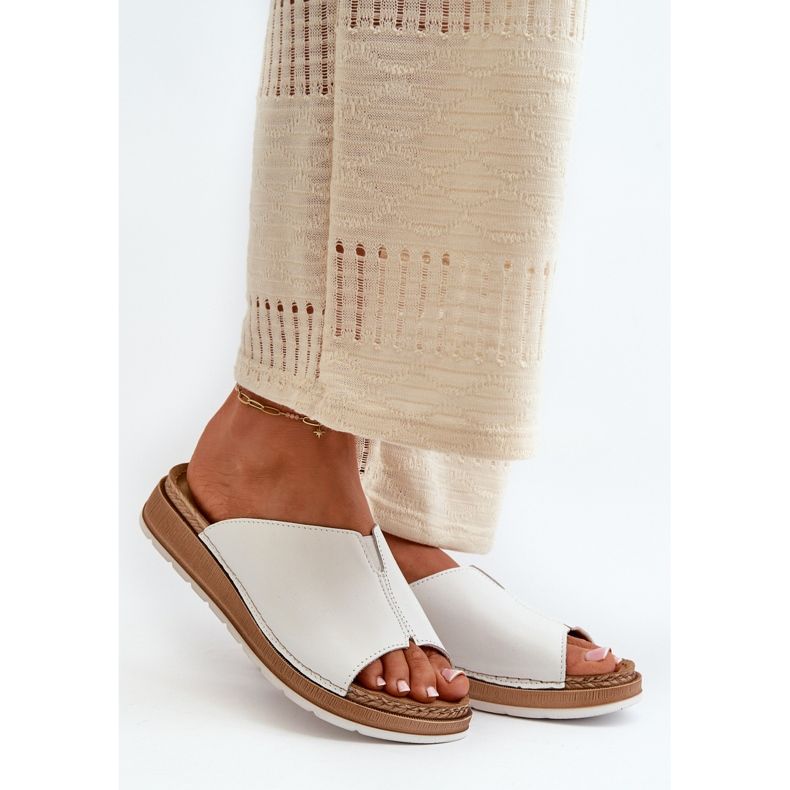 Bequeme Damen-Flip-Flops aus Öko-Leder Inblu GS0003I1 Weiß 2