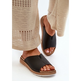 Bequeme Damen-Flip-Flops aus Öko-Leder Inblu GS0003I1 Schwarz 1