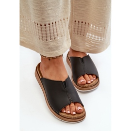 Bequeme Damen-Flip-Flops aus Öko-Leder Inblu GS0003I1 Schwarz 2