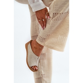 Bequeme Damen-Flip-Flops mit Keilabsatz Inblu NG000002 Beige 7