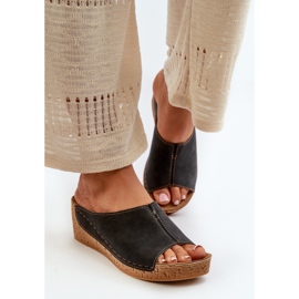 Bequeme Damen-Flip-Flops mit Keilabsatz Inblu NG000002 Schwarz 5