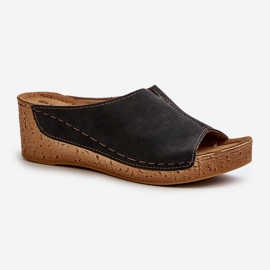 Bequeme Damen-Flip-Flops mit Keilabsatz Inblu NG000002 Schwarz 4