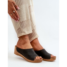 Bequeme Damen-Flip-Flops mit Keilabsatz Inblu NG000002 Schwarz 8