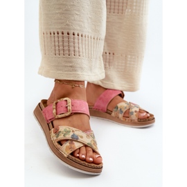 Bequeme Damen-Flip-Flops mit Blumenschnalle Inblu GS000051 Pink rosa 2