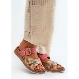 Bequeme Damen-Flip-Flops mit Blumenschnalle Inblu GS000051 Pink rosa 1