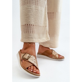 Bequeme Damen-Flip-Flops mit Schnalle Inblu CN000032 Camel braun 3