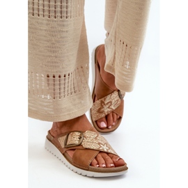 Bequeme Damen-Flip-Flops mit Schnalle Inblu CN000032 Camel braun 5