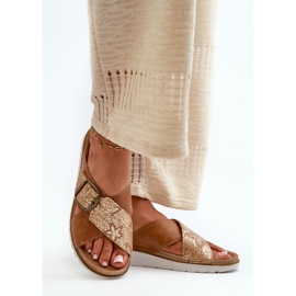 Bequeme Damen-Flip-Flops mit Schnalle Inblu CN000032 Camel braun 7