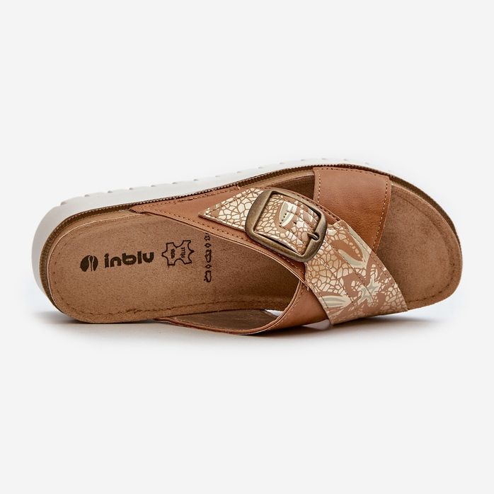 Bequeme Damen-Flip-Flops mit Schnalle Inblu CN000032 Camel braun 1