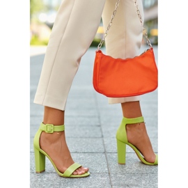 Neongrüne Georgina-Sandalen mit hohem Absatz 1