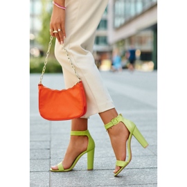 Neongrüne Georgina-Sandalen mit hohem Absatz 2