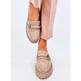 Sheady Mokassins aus khakifarbenem Wildleder mit hoher Sohle beige 1