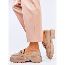 Sheady Mokassins aus khakifarbenem Wildleder mit hoher Sohle beige 2