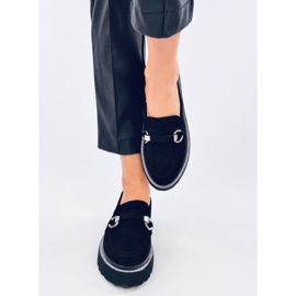 Sheady Mokassins aus schwarzem Wildleder mit hoher Sohle 1