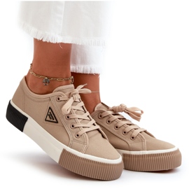 Niedrige Damen-Sneakers Braun Enalae 10