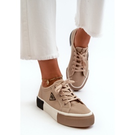 Niedrige Damen-Sneakers Braun Enalae 5