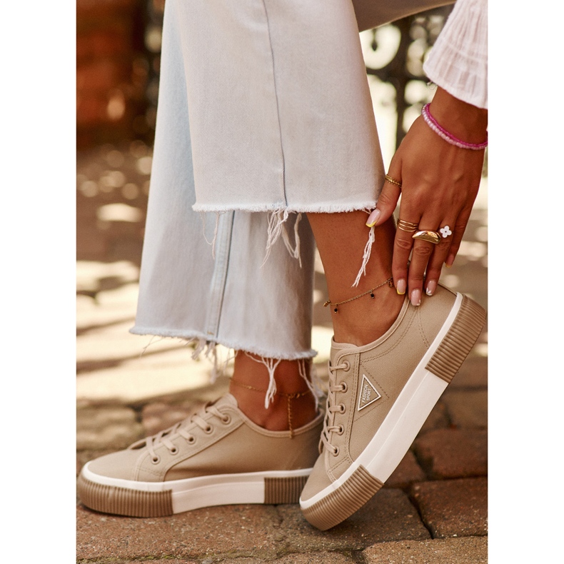 Niedrige Damen-Sneakers Braun Enalae 1