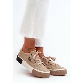 Niedrige Damen-Sneakers Braun Enalae 2