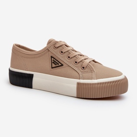 Niedrige Damen-Sneakers Braun Enalae 4