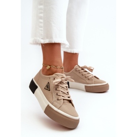 Niedrige Damen-Sneakers Braun Enalae 3