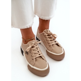 Niedrige Damen-Sneakers Braun Enalae 6