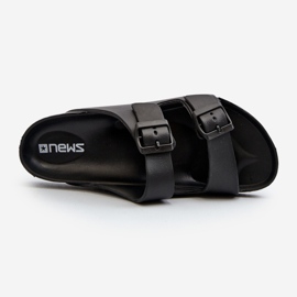 Leichte Herren-Flip-Flops aus Schaumstoff mit Schnallen, Schwarz Avatara 2