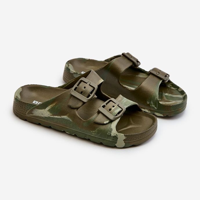 Leichte Jungen-Flip-Flops aus Schaumstoff mit Schnallen, dunkelgrün, Adirnaca 1