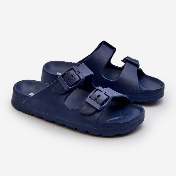 Leichte Jungen-Flip-Flops aus Schaumstoff mit Schnallen, marineblaues Adirnaca 1