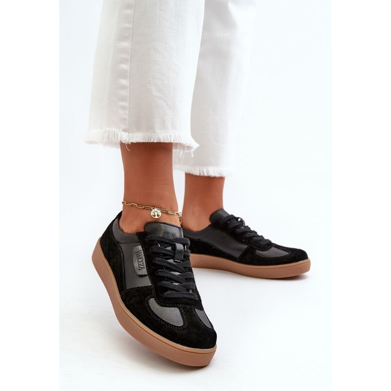 Damen-Ledersneaker Schwarz Vinceza 7333 2