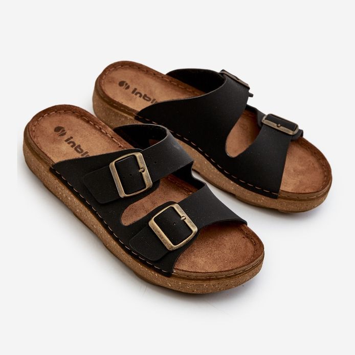 Leichte, bequeme Herren-Flip-Flops mit Schnallen Inblu MT000016 Schwarz 1