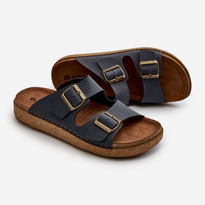 Leichte, bequeme Herren-Flip-Flops mit Schnallen Inblu MT000016 Marineblau 2