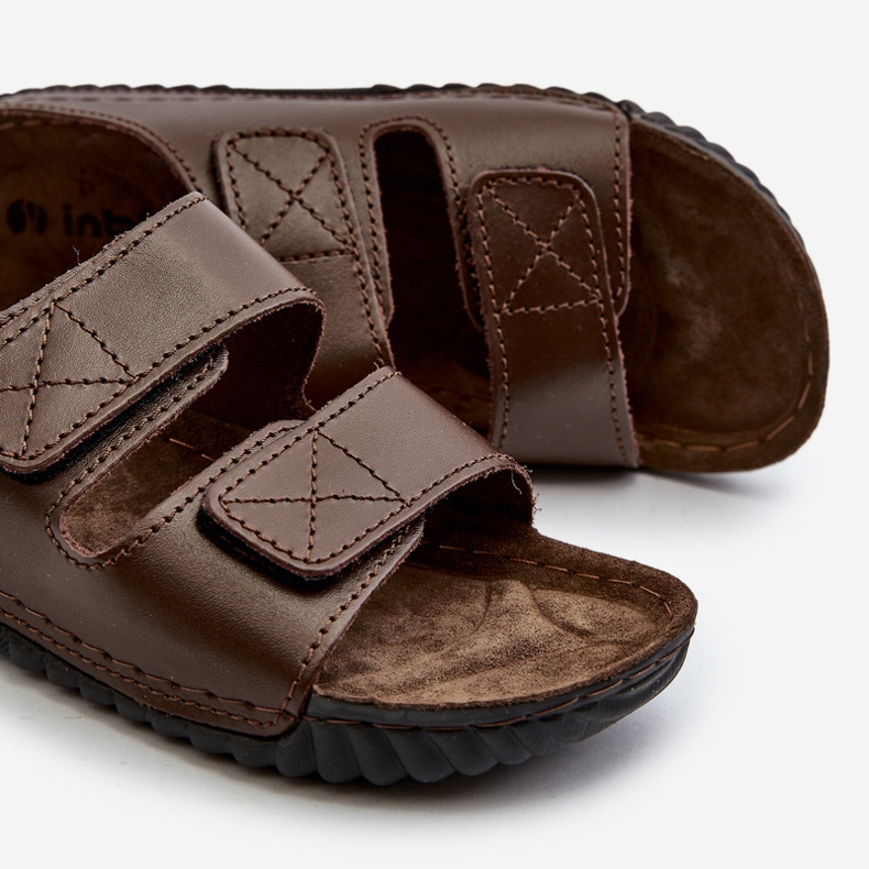 Bequeme Herren-Flip-Flops mit Klettverschluss Inblu FM00001U Dunkelbraun 2