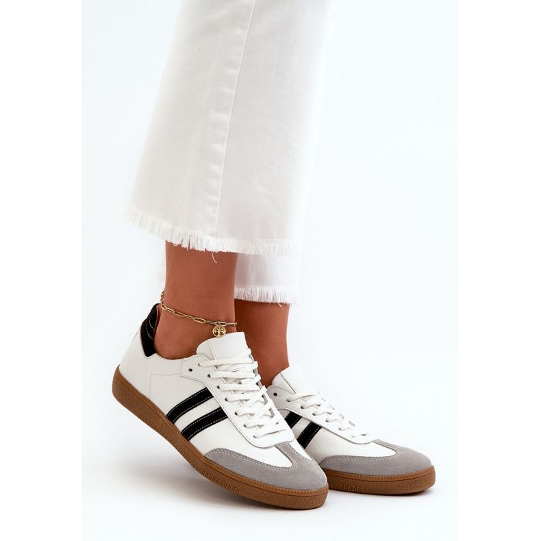 Zazoo N1068 Damen-Sneaker aus Leder, weiß 1