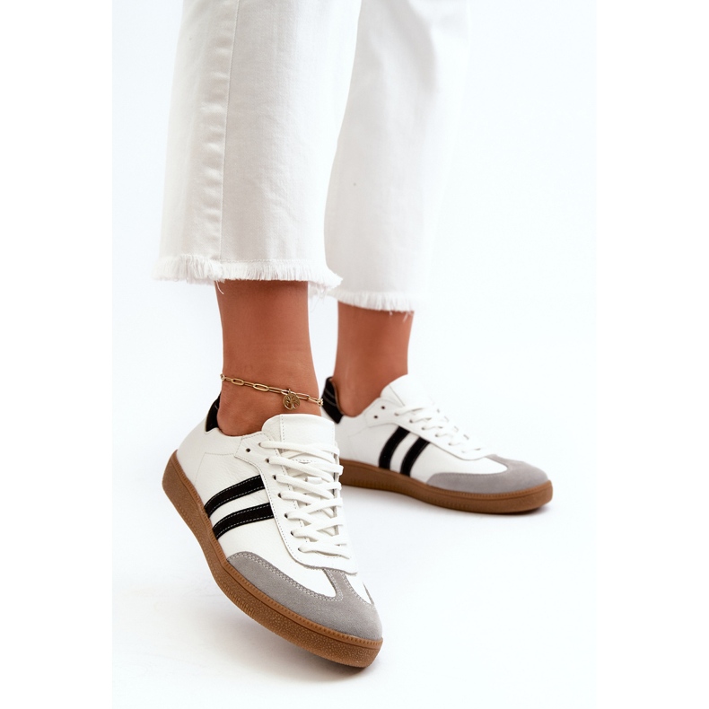 Zazoo N1068 Damen-Sneaker aus Leder, weiß 2