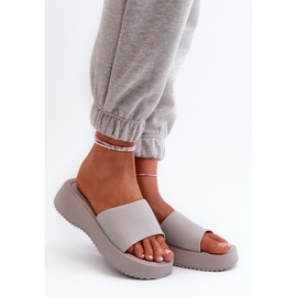 Damen-Flip-Flops mit Plateau und Keilabsatz in Grau von Vimarils 1