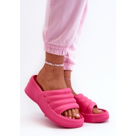 Leichte Damen-Flip-Flops aus Schaumstoff mit Keilabsatz und Plateau, Fuchsia Tendrea rosa 1