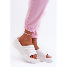 Leichte Damen-Flip-Flops aus Schaumstoff mit Keilabsatz und Plateau, weißes Tendrea 1