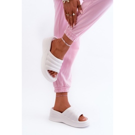 Leichte Damen-Flip-Flops aus Schaumstoff mit Keilabsatz und Plateau, weißes Tendrea 5