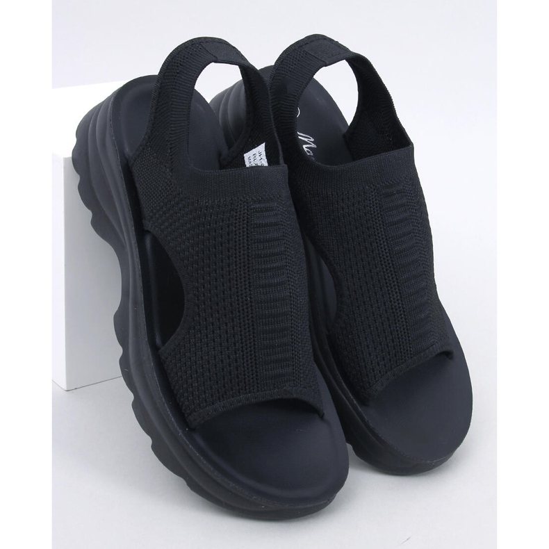 Schwarze Nicai-Sandalen mit Sportsohle 1
