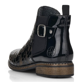 Lackleder Damen Jodhpur Stiefelette Rieker Z4965-90 schwarz 1
